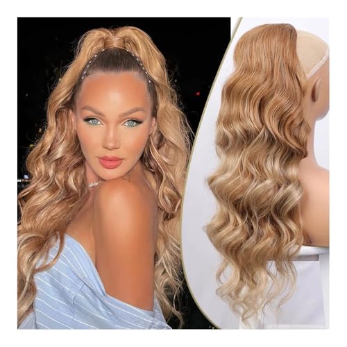 Gesundheit Synthetische Pferdeschwanz-Extensions for Frauen, lang, gewellt, flauschig, synthetisches Pferdeschwanz-Haarteil, natürlich, weich, for den täglichen Gebrauch Körperpflege(Omber blonde) von lskdnrufh