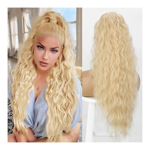 Gesundheit Synthetische lange gewellte Pferdeschwanz-Extensions for Frauen, blond, mit Kordelzug, for Anklipsen Körperpflege(Light Blonde) von lskdnrufh