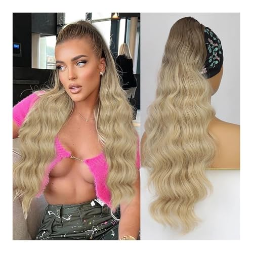 Gesundheit Synthetischer, langer, gewellter Pferdeschwanz mit Kordelzug for Frauen, synthetische, gewellte Haarverlängerung for Anklipsen, Haarteil, Kunsthaar Körperpflege(R-ombre blonde) von lskdnrufh