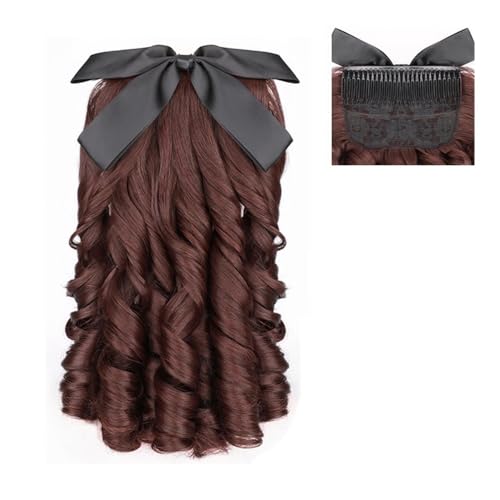 Gesundheit Synthetisches schwarzbraunes Damen-Prinzessin-Haarband mit lockigem Pferdeschwanz, Haarkamm, Pferdeschwanz-Haarspange, Damenhaar Körperpflege(Dark Brown) von lskdnrufh