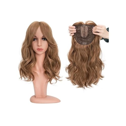 Haarteil Frauen 18'' gewellte Haaraufsätze mit Pony for Frauen, synthetische Haarteile, die dem Haar mehr Volumen verleihen, lange geschichtete Haaraufsätze Haar Extensions(Ash Blonde) von lskdnrufh