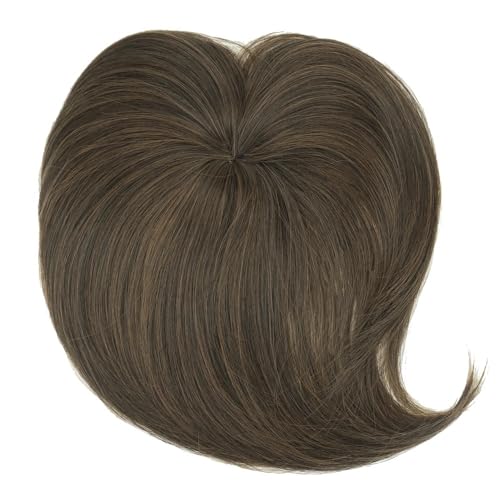 Haarteil Frauen 3D-Haar-Topper mit Pony, Kunsthaar-Clip in Haarverlängerungen for den täglichen Gebrauch, Haar-Accessoires Haar Extensions(Light Brown) von lskdnrufh