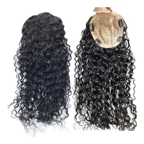 lskdnrufh Haarteil Frauen Clips Seidentop Hautbasis Jungfrau Europäisches Haar Toupet Lockiges Haar Frauen Toppers Abdeckung Dünner Werdendes Weißes Haar Haar Extensions(20 INCHES) von lskdnrufh