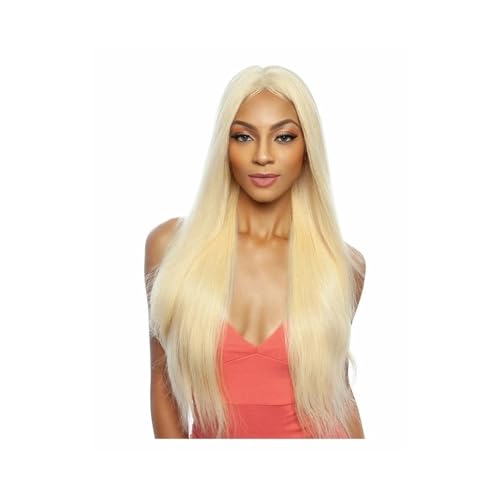 Haarteil Frauen Glattes blondes 5x5 HD-Spitzenverschluss-Echthaar-Extensions Remy-Haar, vorgezupft, for Frauen Haar Extensions(14inch) von lskdnrufh