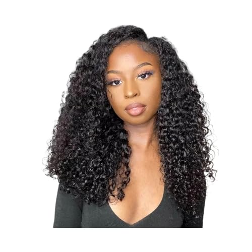 Haarteil Frauen V-Teil Echthaar Wasserwellenperücken for Frauen 180% Dichte Afro-Lockenperücke Natürliche Farbe Haar Extensions(32inch) von lskdnrufh
