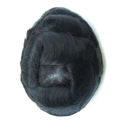 Kapillarprothese Basis Menschliches Haar Toupet for Männer Lace Top Polyskin Perimeter Männer Parrucca(7x9) von lskdnrufh