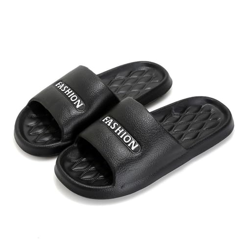 Öffentliche Duschen, drinnen, draußen, Komfort-Duschschuhe für Damen und Herren, rutschfest, schnell trocknend, Bad-Hausschuhe, weiche Sandalen für Wohnzimmer, Pool, Strand, Spa, Schwarz , 44/45 EU von lskdnrufh