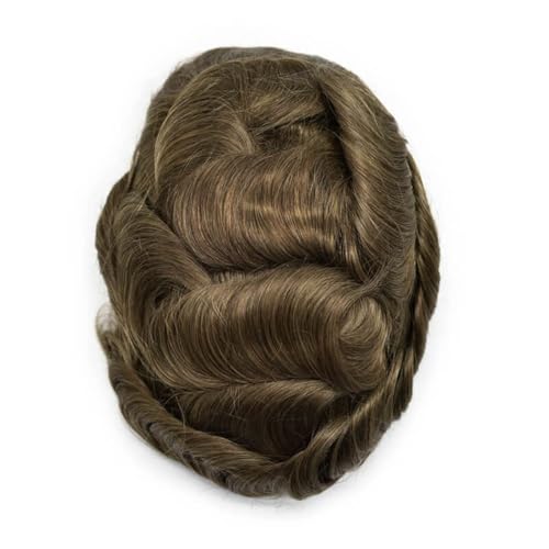 PU Skin Perimeter Männliche Haarprothese Menschliches Haar Toupet for Männer Unsichtbarer Haaransatz Spitzenoberteil Parrucca(6#) von lskdnrufh