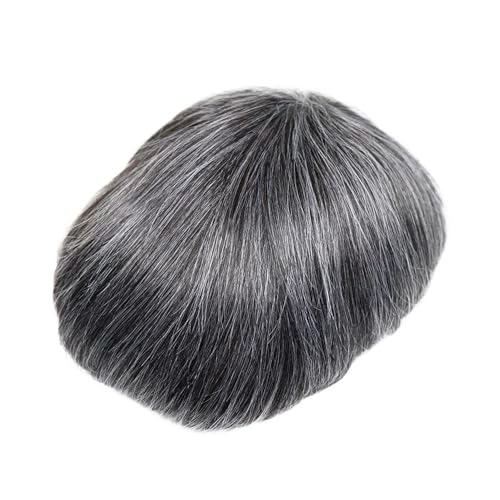 Parrucca uomo 0,08 mm dünnes Haut-Toupet for Männer, 8 x 10 Zoll PU-Basis, V-Schleife, Echthaar, Herren-Haarteil Parrucca(1B40) von lskdnrufh