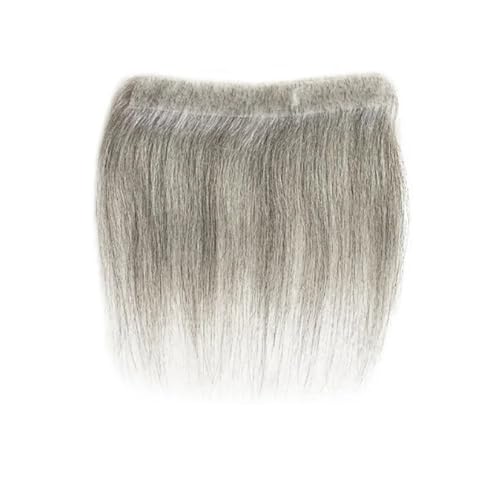 Parrucca uomo 15cm Grau Menschliches Haar Männer PU V Schleife Front Toupet Haaransatz Perücken Remy Haar Ersatz Gerade Haarteil Parrucca(4X18cm) von lskdnrufh