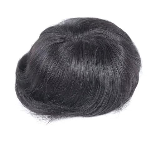 Parrucca uomo #1B Naturschwarz 0,08-0,10 MM Vollhaut PU Herren-Toupet V-Loop Echthaar-Ersatzsystem Parrucca Parrucca uomo #1B Naturschwarz 0,08-0,10 MM Vollhaut PU Herren-Toupet V-Loop Echthaar-Ersatzsystem Parrucca von lskdnrufh