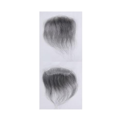 Parrucca uomo 1B60# Grau Menschliches Haar PU Haut Männlichen Männer Stirn Haaransatz Toupet Haarteile Frontal Haar Topper Parrucca(16x2.5cm) von lskdnrufh