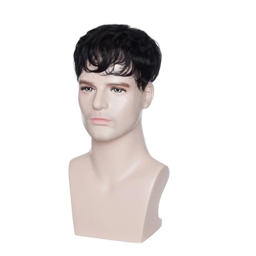 Parrucca uomo 4 Zoll Toupet for Männer Haarteile Echthaar 16x19 cm Haarersatzsystem 150% Dichte Clip in Haarverlängerungen Parrucca(Jet Black) von lskdnrufh