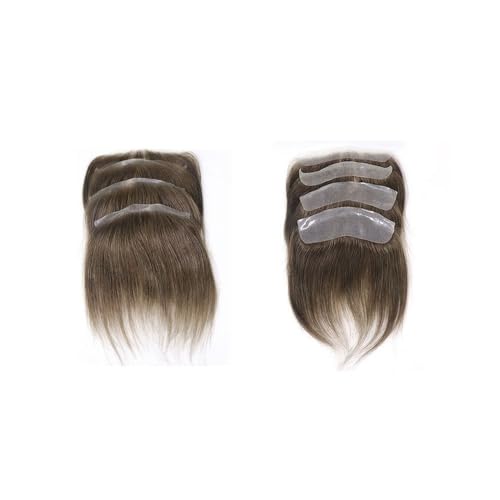 Parrucca uomo 7# Braun Natürlicher Haaransatz PU-Basis Kapillarprothese Herren Toupet Frontaler Haaransatz Glattes Menschenhaar Parrucca(16x3.5cm) von lskdnrufh