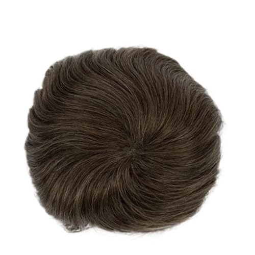 Parrucca uomo 8X8 cm Kleines Männer-Toupet Echtes Menschenhaar Weiche Dünne Haut Herren-Haarteile Haarersatzsystem Bei Leichtem Haarausfall Parrucca(Light Brown) von lskdnrufh