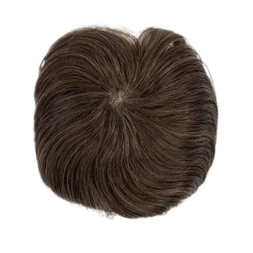 Parrucca uomo 8X8 cm Kleines Männer-Toupet Echtes Menschenhaar Weiche Dünne Haut Herren-Haarteile Haarersatzsystem Bei Leichtem Haarausfall Parrucca(Medium Brown) von lskdnrufh