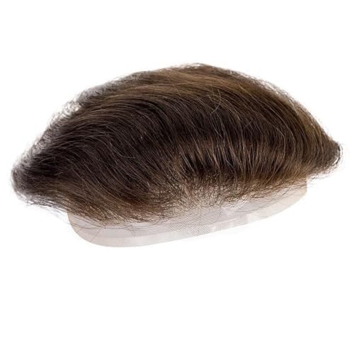 Parrucca uomo Braune Farbe Echthaar Stirn Haaransatz Volle Spitze Haarteil Herren Frontalhaar Patch for Männer Parrucca(#2) von lskdnrufh