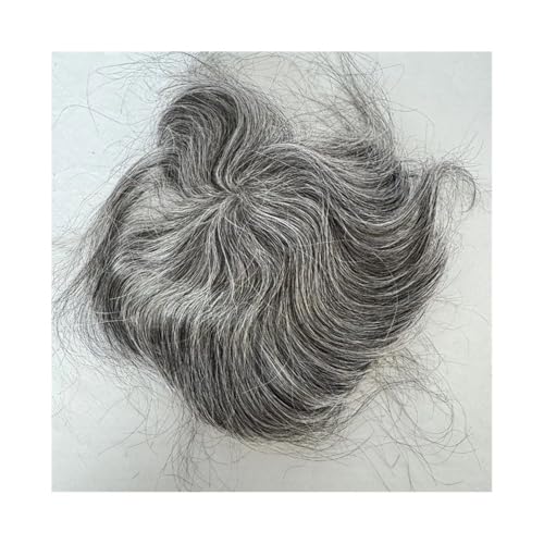Parrucca uomo Dünne Haut PU Glatze Europäische Haar Patches Toupet for Männer 8x8cm Haar Stück Kleber Auf Haar Ersatz System Haarteil 6 zoll lang Parrucca(Black) von lskdnrufh