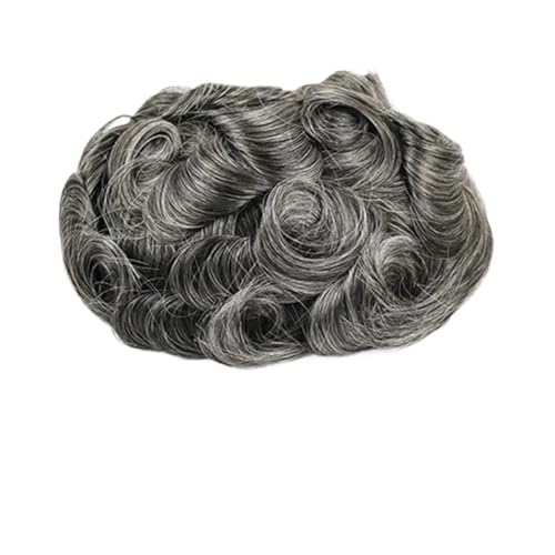 Parrucca uomo Echthaar-Toupet for Männer mit dünner PU-Haut, 30 mm gewellte Haarteile, Ersatzsystem for Haarprotheseneinheiten for Männer Parrucca(Gary,7"X9") von lskdnrufh