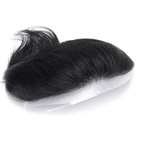 Parrucca uomo Frontal PU Skin Herren Haarteil Stirn Haaransatz Toupet for Männer Natürliche Haarlinien Menschliches Haar Parrucca(#1,2x6 inches) von lskdnrufh