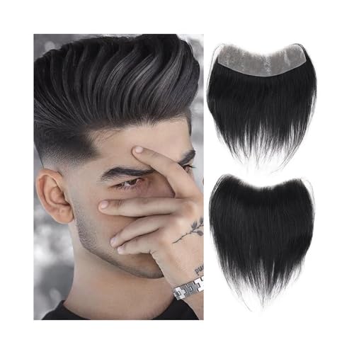 Parrucca uomo Herrenperücke Synthetisches Toupet For Männer V-Stil Fronttoupet Dünne Hautbasis Natürliche Haarteile For Männer Parrucca(4cm x16cm) von lskdnrufh