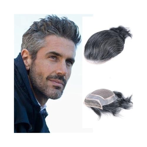 Parrucca uomo PU Lace Front Male Kapillare Prothese Herren Toupet Menschenhaar-Ersatzsystem Mono Base Parrucca(1B20#) von lskdnrufh