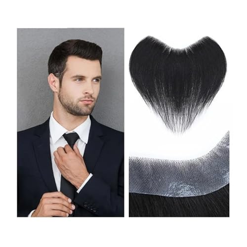 Parrucca uomo Patch Natürlicher Haaransatz Menschliches Haar V-förmiger Haaransatz Unsichtbares Haarteil for dünne Haut for Männer Parrucca(4x16cm) von lskdnrufh