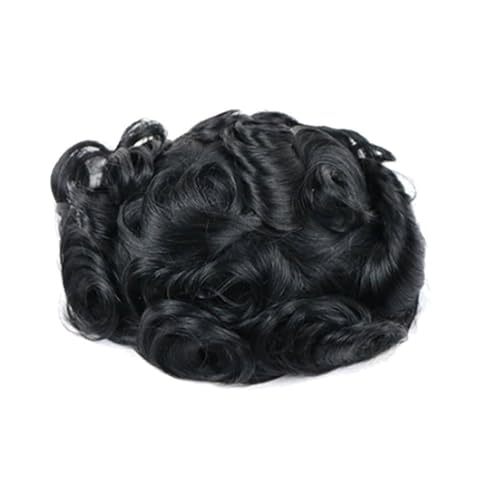 Parrucca uomo Systeme Atmungsaktive Männliche Kapillare Prothese Volle Spitze Männer Toupet Spitze Basis Menschliches Haar Parrucca(#1C,7x9) von lskdnrufh