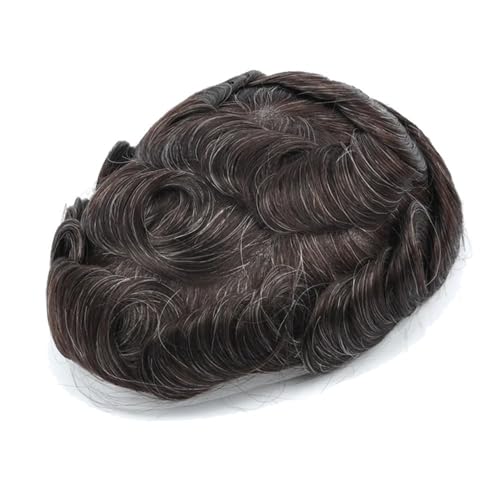 Parrucca uomo Systeme Atmungsaktive Männliche Kapillare Prothese Volle Spitze Männer Toupet Spitze Basis Menschliches Haar Parrucca(#210,7x9) von lskdnrufh