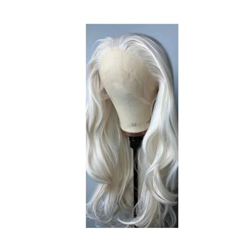 Platinblonde Body Wave Laces Fronts Perücken Gewellte Synthetische Lace Front Perücke For Schwarze Frauen, 150 Dichte Haar Extensions(20inch) von lskdnrufh