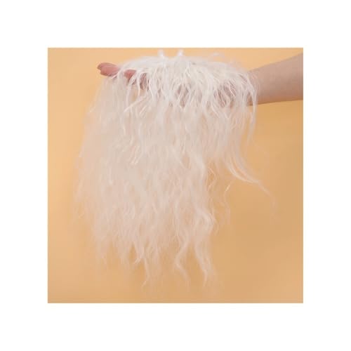 Synthetisches lockiges gewelltes Toupet mit Pony, Clip-In-Haarverlängerungen, Haarteile, Haarersatz for Frauen Haar Extensions(Platinum Blonde) von lskdnrufh