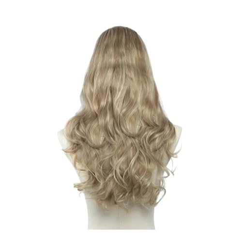 Synthetische Gewellte U-Teil-Perücken For Frauen, For Anklipsen, Haarverlängerung, Unsichtbare Halbe Falsche Perücke, 61 Cm, Natürliche Haarteile Haar Extensions(Dirty Blonde) von lskdnrufh