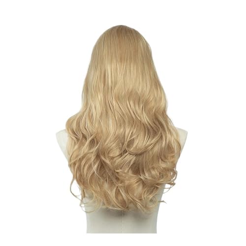 Synthetische Gewellte U-Teil-Perücken For Frauen, For Anklipsen, Haarverlängerung, Unsichtbare Halbe Falsche Perücke, 61 Cm, Natürliche Haarteile Haar Extensions(Calfornia Blonde) von lskdnrufh