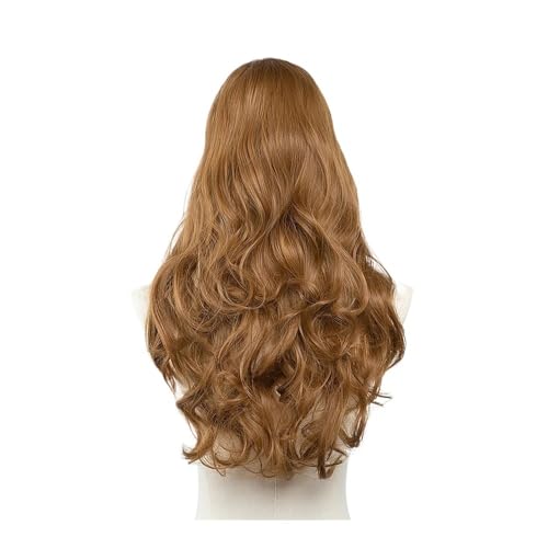 Synthetische Gewellte U-Teil-Perücken For Frauen, For Anklipsen, Haarverlängerung, Unsichtbare Halbe Falsche Perücke, 61 Cm, Natürliche Haarteile Haar Extensions(Golden Auburn) von lskdnrufh