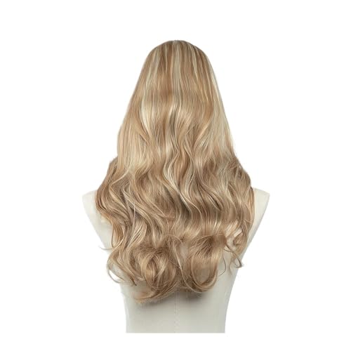 Synthetische Gewellte U-Teil-Perücken For Frauen, For Anklipsen, Haarverlängerung, Unsichtbare Halbe Falsche Perücke, 61 Cm, Natürliche Haarteile Haar Extensions(Beach Blonde) von lskdnrufh