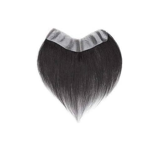 V-förmiges Echthaar, Stirnhaaransatz, natürliches Haarteil, dünne Haut, Basishaarflecken, Herren-Frontalhaaransatz Parrucca(Natural Color,4x18cm) von lskdnrufh
