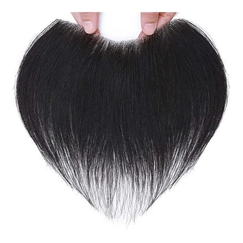 V-förmiges menschliches Haar, Haaransatz, Toupet for Männer, Stirn, Haaransatz, transparent, dünne Haut, Haare, Patch Parrucca(1B Off Black,3x16cm) von lskdnrufh