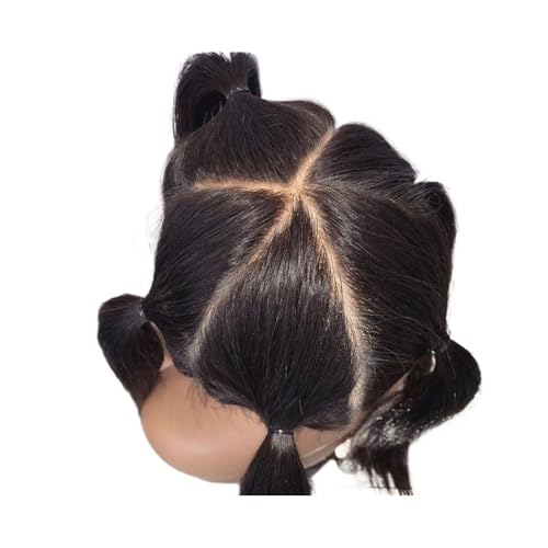Volle Spitze Echthaarperücken for schwarze Frauen, gerade, HD-transparente Spitzenperücke, vorgezupftes brasilianisches Remy-Haar Haar Extensions(18inch) von lskdnrufh