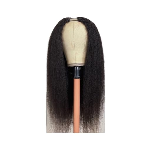 Yaki Kinky Straight V-Part Perücken Echthaar for schwarze Frauen, klebefreies Upgrade, U-Part Perücke, 150 Dichte Haar Extensions(22inch) von lskdnrufh
