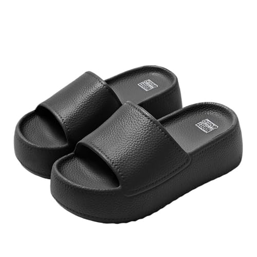 lskdnrufh Sandalen Dicke Sohle EVA Slipper Fashion Home Plateau for Sommer Oberbekleidung Rutschfeste erhöhte Hausschuhe for Damen Damensandalen(Black,39-40) von lskdnrufh