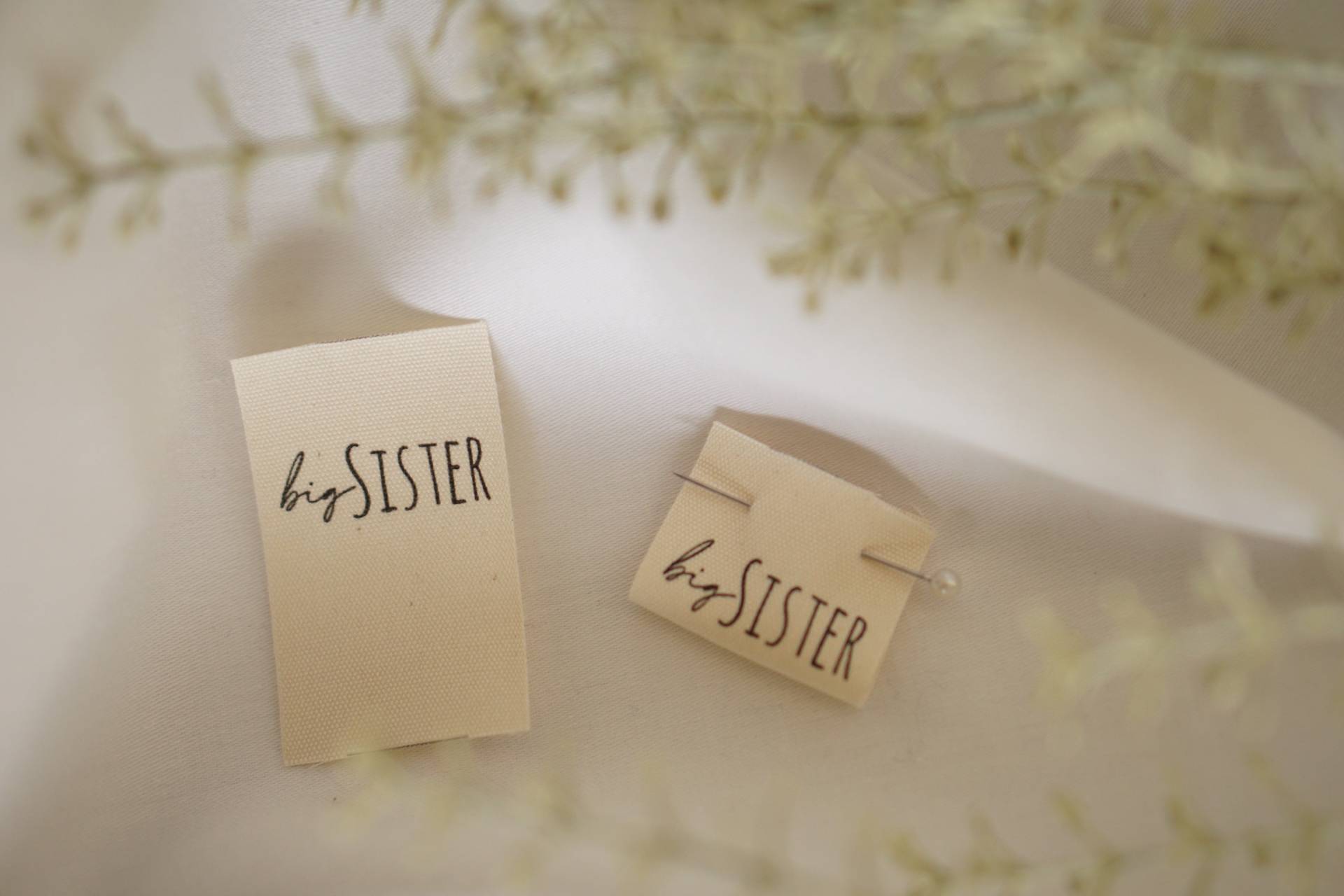 3Er Set Baumwoll-Label "Big Sister" von lubodesignberlin