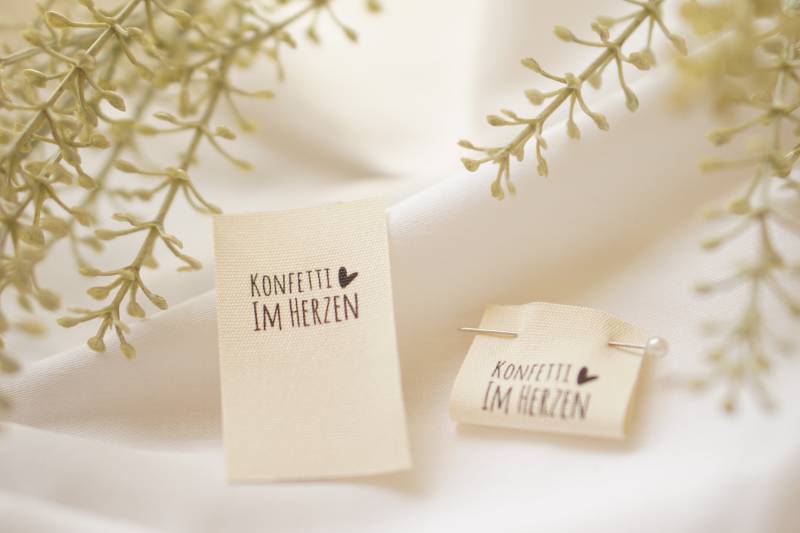 3Er Set Baumwoll-Label "Konfetti Im Herzen" 3Er Set Baumwoll-Label "Konfetti Im Herzen" von lubodesignberlin