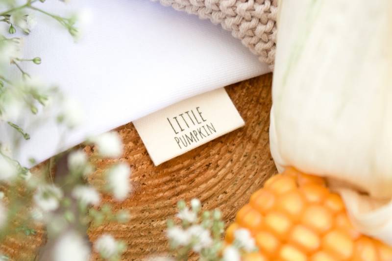 3Er Set Baumwoll-Label "Little Pumpkin" von lubodesignberlin