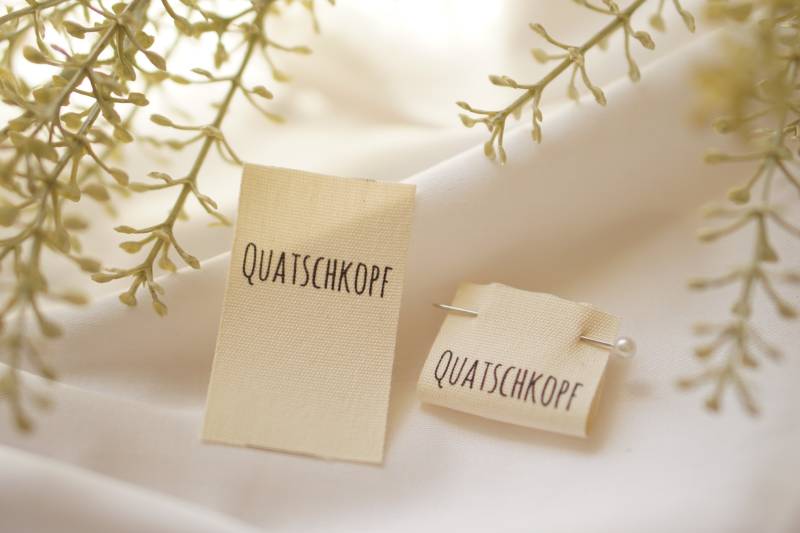 3Er Set Baumwoll-Label "Quatschkopf" von lubodesignberlin