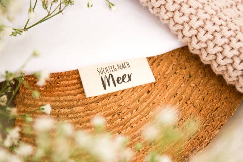 3Er Set Baumwoll-Label "Süchtig Nach Meer" von lubodesignberlin