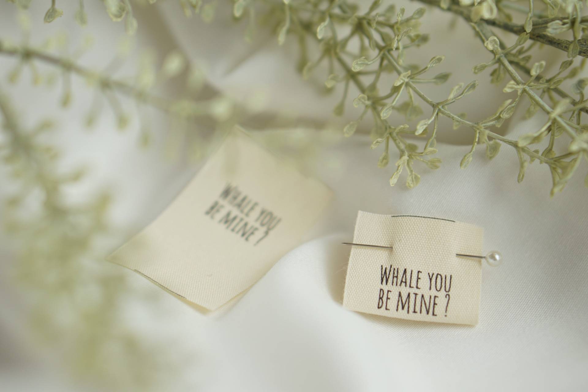 3Er Set Baumwoll-Label "Whale You Be Mine?" 3Er Set Baumwoll-Label "Whale You Be Mine?" von lubodesignberlin