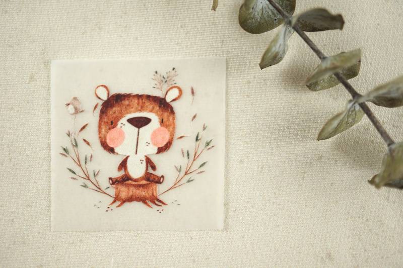 Bügelbild „Bär Abstrakt" - Mini Bügelbild „Bär Abstrakt" - Mini von lubodesignberlin