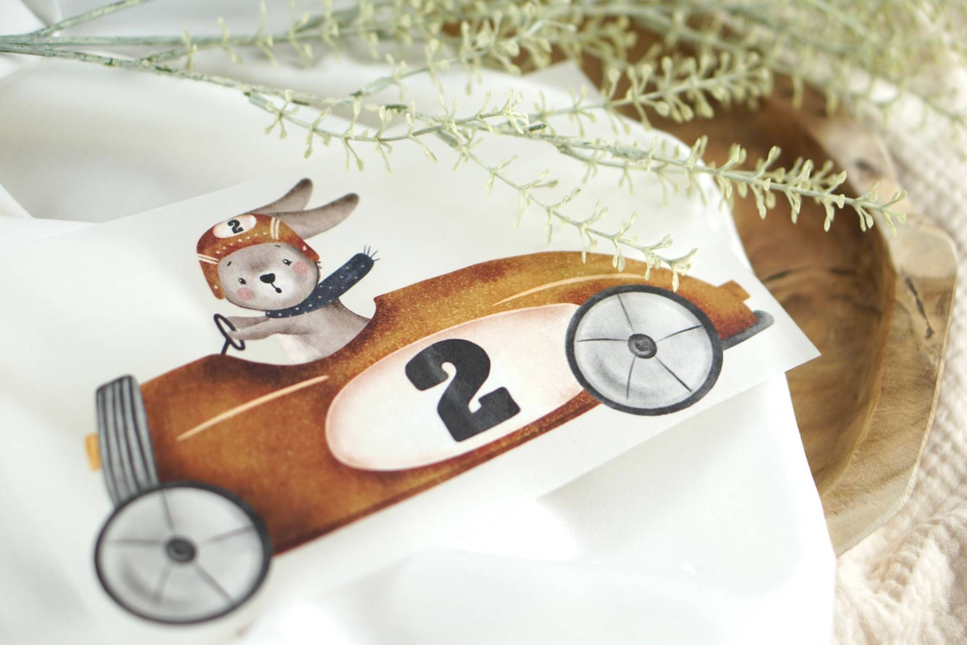 Bügelbild „Hase Am Start" - Klein von lubodesignberlin