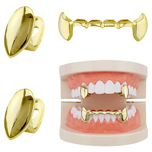 Halloween Mundgrills mit Silikon Bar Vampir Zähne Grills Hip Hop Zähne Grill Hosenträger Kostüm Party Cosplay Zubehör, Kunststoff von luchike