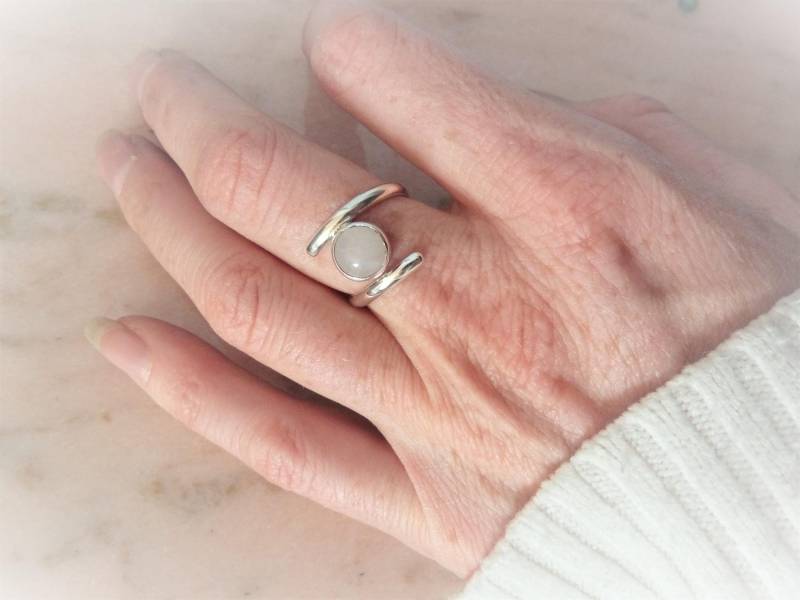 925 Sterling Silber Naturstein Selbstbestellbarer Ring Designer Verstellbar von lucilesias